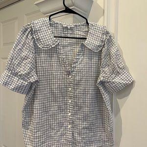 Madewell button up Peter Pan collar top